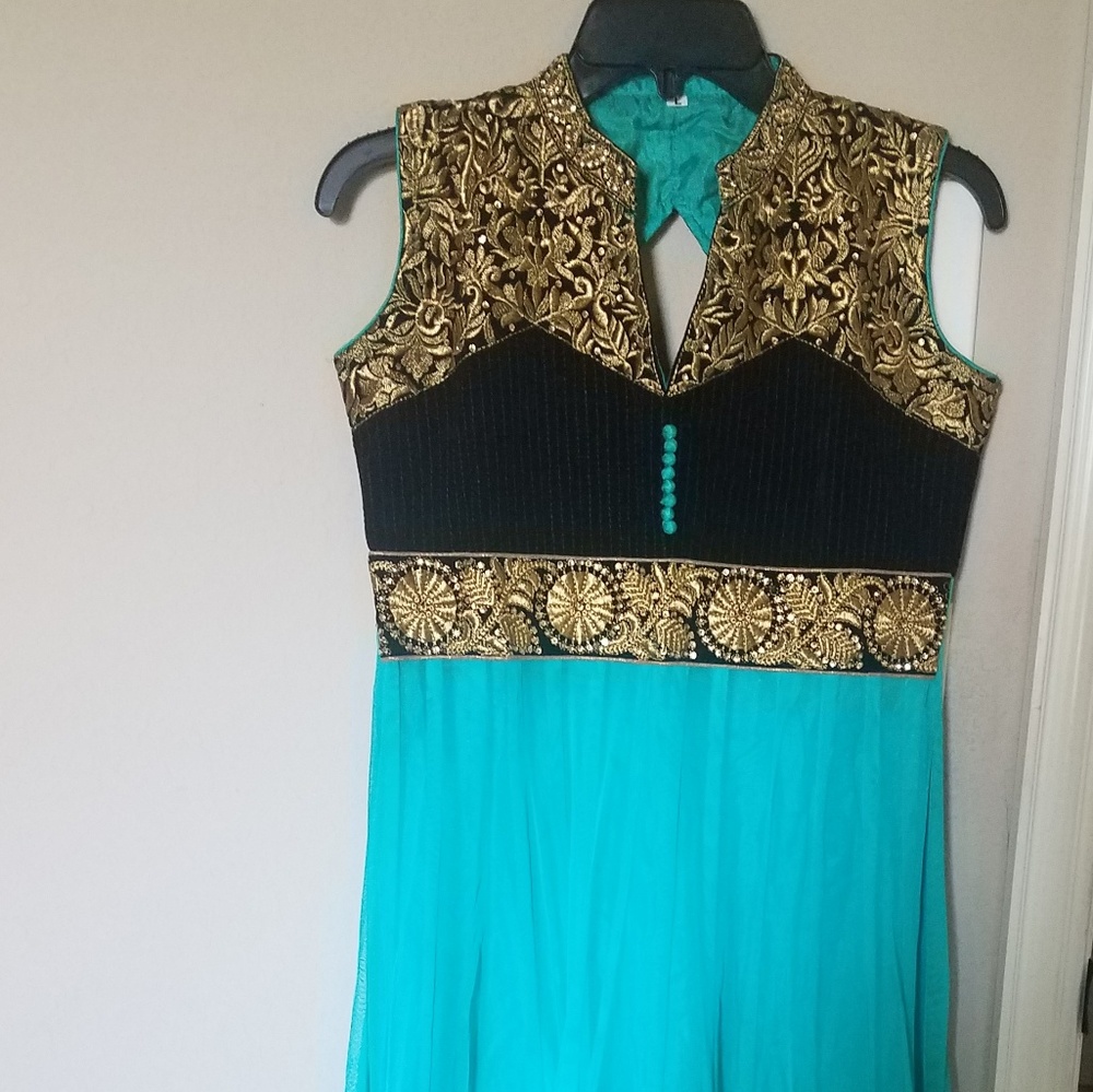 India long kurti in net silk velvet fabric